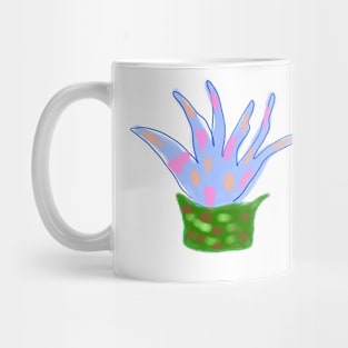 Blue pink letus cactus Watercolor art Mug